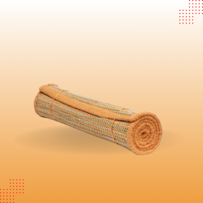 Orange Kusha Grass & Wool Aasan for Puja, Meditaion & Japa
