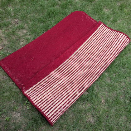 Kusha Grass & Wool Aasan (Extra Wool Covered) for Meditation, Jap & Dhyan ( Long Hours of Comfortable Sitting ) - Red / 2*2