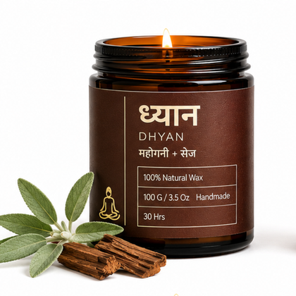 DHYAN ( ध्यान Focus & Meditate | Aromatherapy Scented Candles)