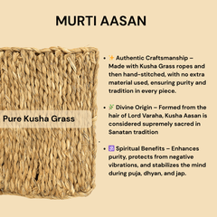 KUSHA AASAN for Murti, HavanKund, Idols, Temple Murti