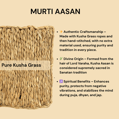 KUSHA AASAN for Murti, HavanKund, Idols, Temple Murti