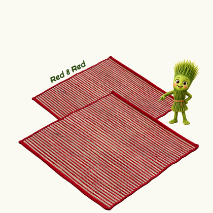 Diwali Kusha Grass Combo Kit - Red & Red (60*60 CM)