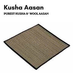 Black Kusha Grass & Wool Aasan for Puja, Meditaion & Japa