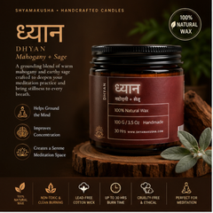 DHYAN ( ध्यान Focus & Meditate | Aromatherapy Scented Candles)