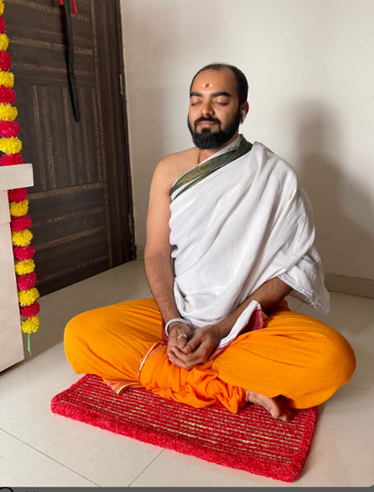 Kusha Grass & Silk Aasan for Meditation, Jap, Dhyan & Puja ( Long Hours of Comfortable Sitting ) 60 * 90 CM