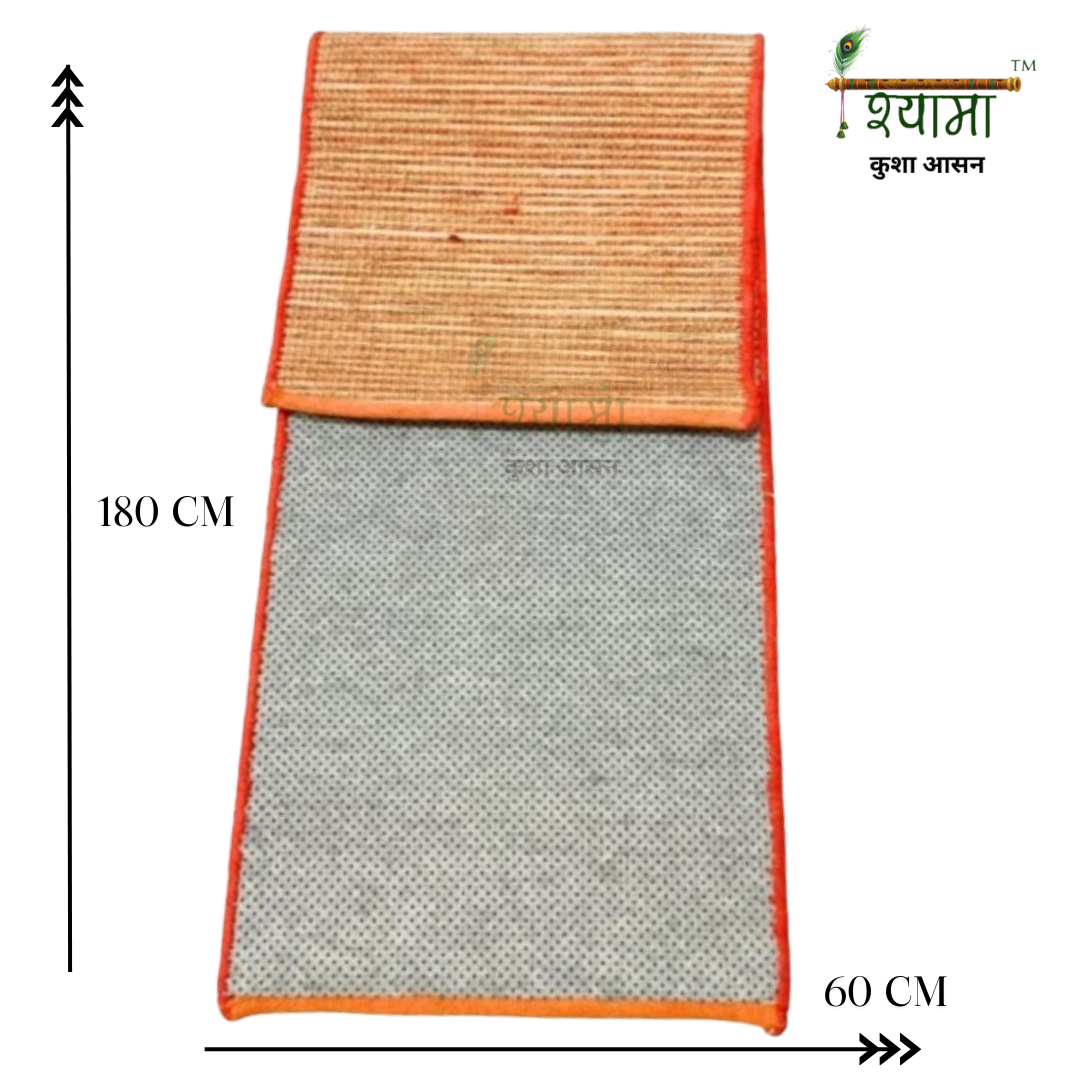 Orange Kusha Grass & Wool Aasan for Yoga 60*180 CM